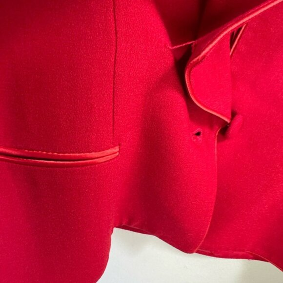 SASSON Vintage 1980 Wool Cropped Blazer Jacket Bolero Lightweight Button Satin - Picture 5 of 16